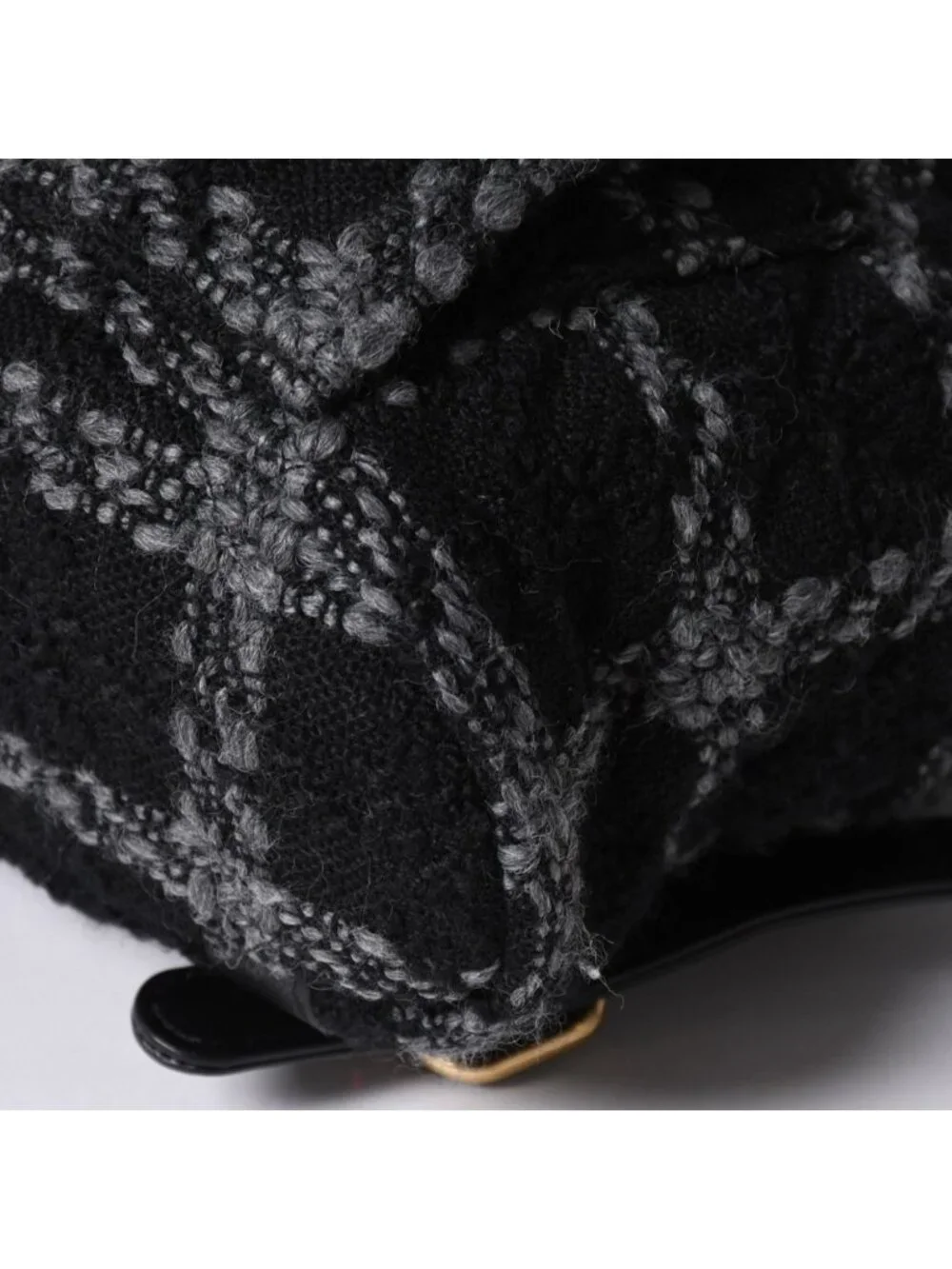 Chanel Tweed Dumas Backpack Base CC Logo Black Gray